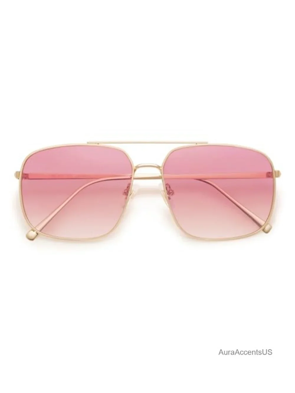 Trendy Square Aviator Sunglasses UV400 Metal Frame Full Rim